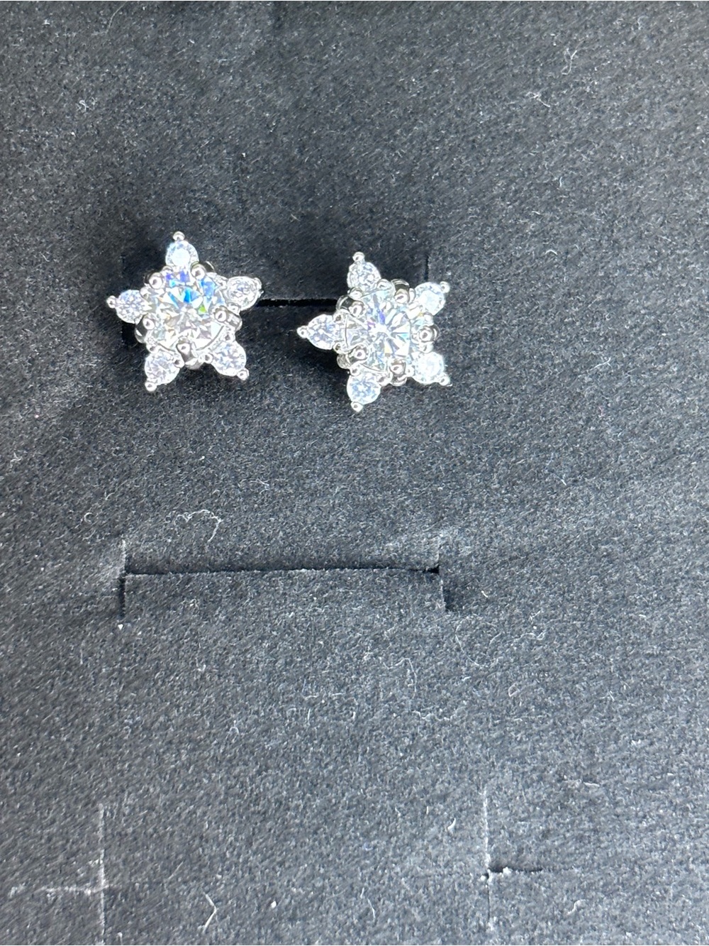 Sterling Silver moissanite Star Stud Earrings
